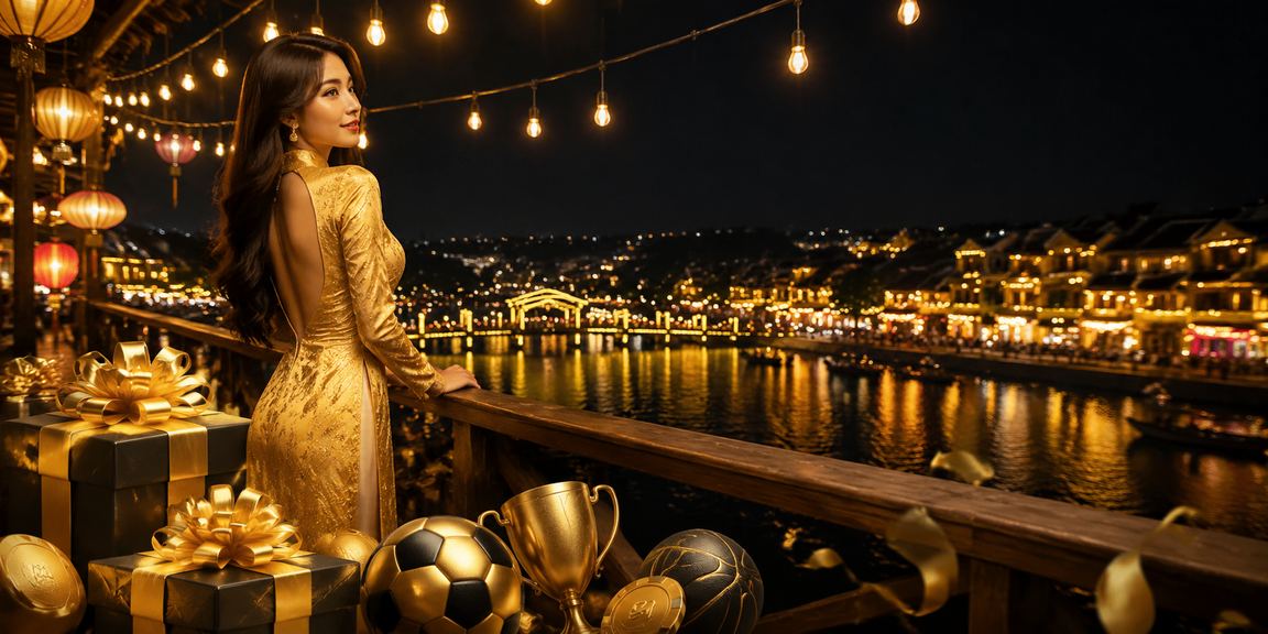 Người dùng tại Hội An theo dõi kết quả cá cược thể thao trong trang phục áo dài truyền thống
